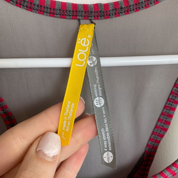 Lole Melon & Gray Striped Racerback Tank Top - Picture 3 of 7